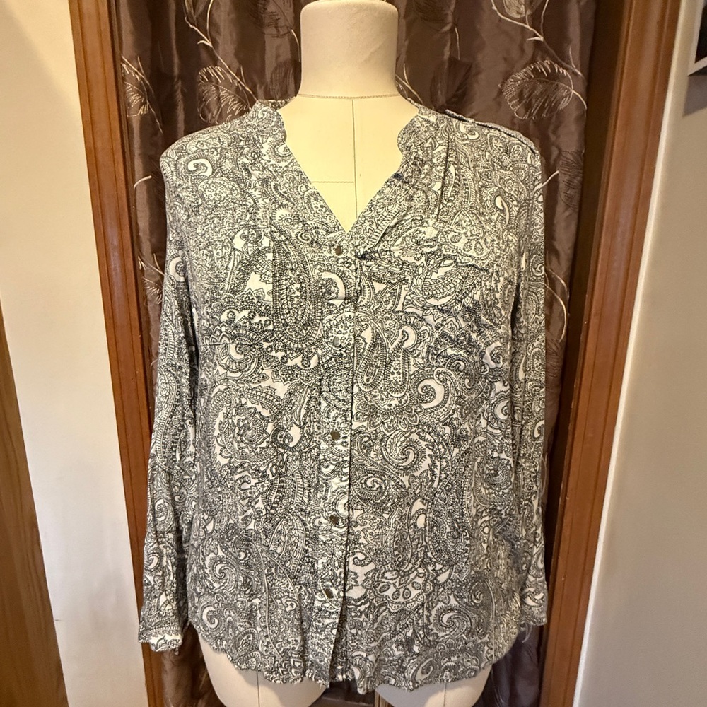 Banana Republic Paisley Blouse Size L